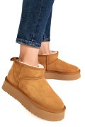 CIZME CAMEL PIELE NATURALA INTOARSA DS77S4252