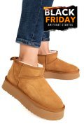 CIZME CAMEL PIELE NATURALA INTOARSA DS77S4252