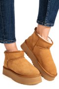 CIZME CAMEL PIELE NATURALA INTOARSA DS77S4252