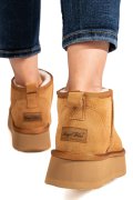 CIZME CAMEL PIELE NATURALA INTOARSA DS77S4252