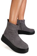 GHETE GRI PIELE NATURALA INTOARSA 1SP51