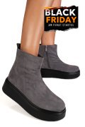GHETE GRI PIELE NATURALA INTOARSA 1SP51