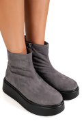 GHETE GRI PIELE NATURALA INTOARSA 1SP51