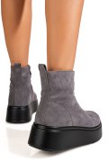 GHETE GRI PIELE NATURALA INTOARSA 1SP51