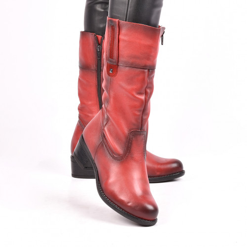 Cizme rosii piele naturala 1s7738994