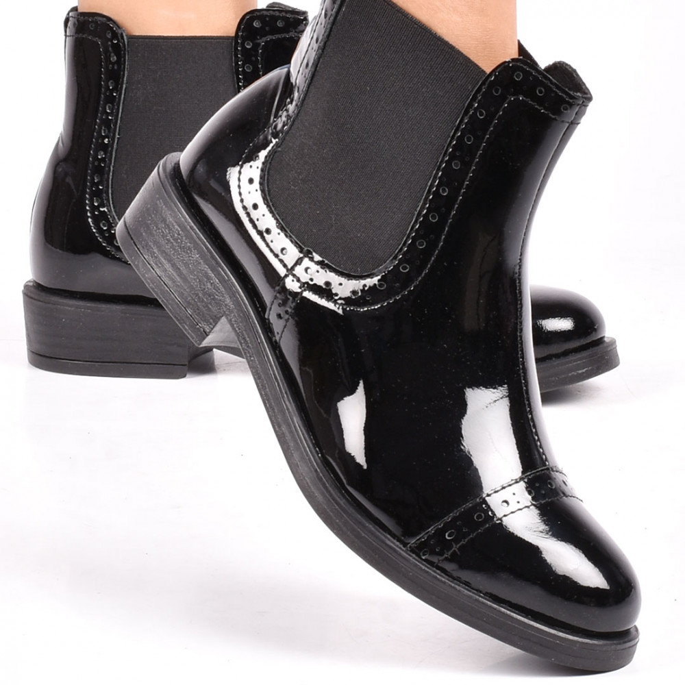GHETE NEGRE PIELE NATURALA LUCIOASA 3S77082-1N