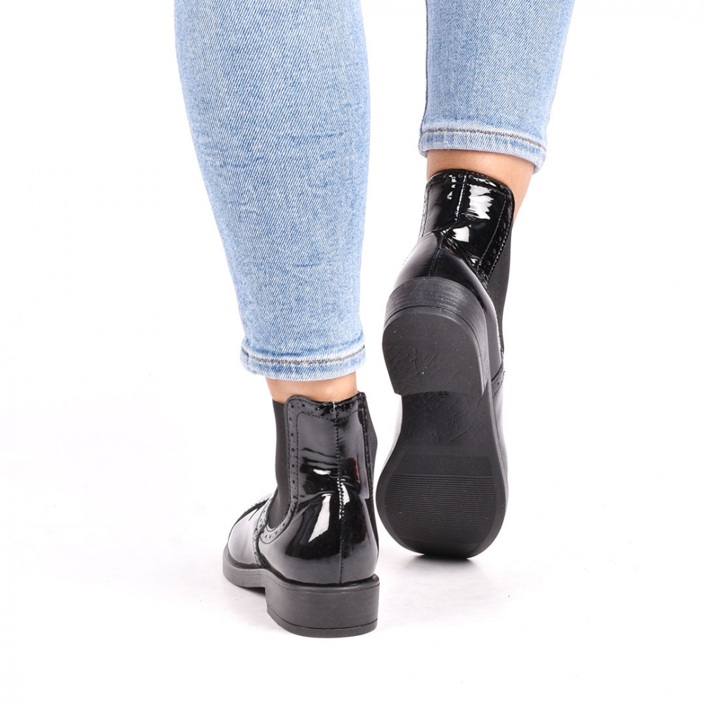 GHETE NEGRE PIELE NATURALA LUCIOASA 3S77082-1N