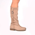 CIZME BEJ PIELE NATURALA INTOARSA 5S779137