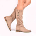 CIZME BEJ PIELE NATURALA INTOARSA 5S779137