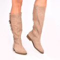 CIZME BEJ PIELE NATURALA INTOARSA 5S779137