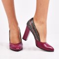PANTOFI MOV PIELE NATURALA RS77G75