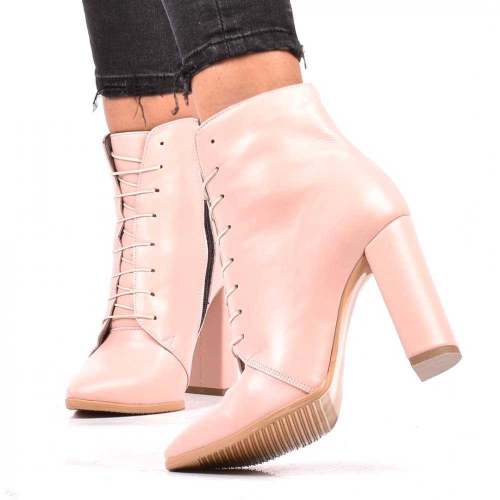 BOTINE NUDE PIELE NATURALA FATIMA