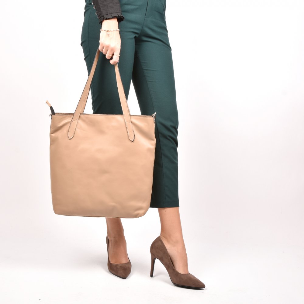 GEANTA BEJ PIELE NATURALA GS778