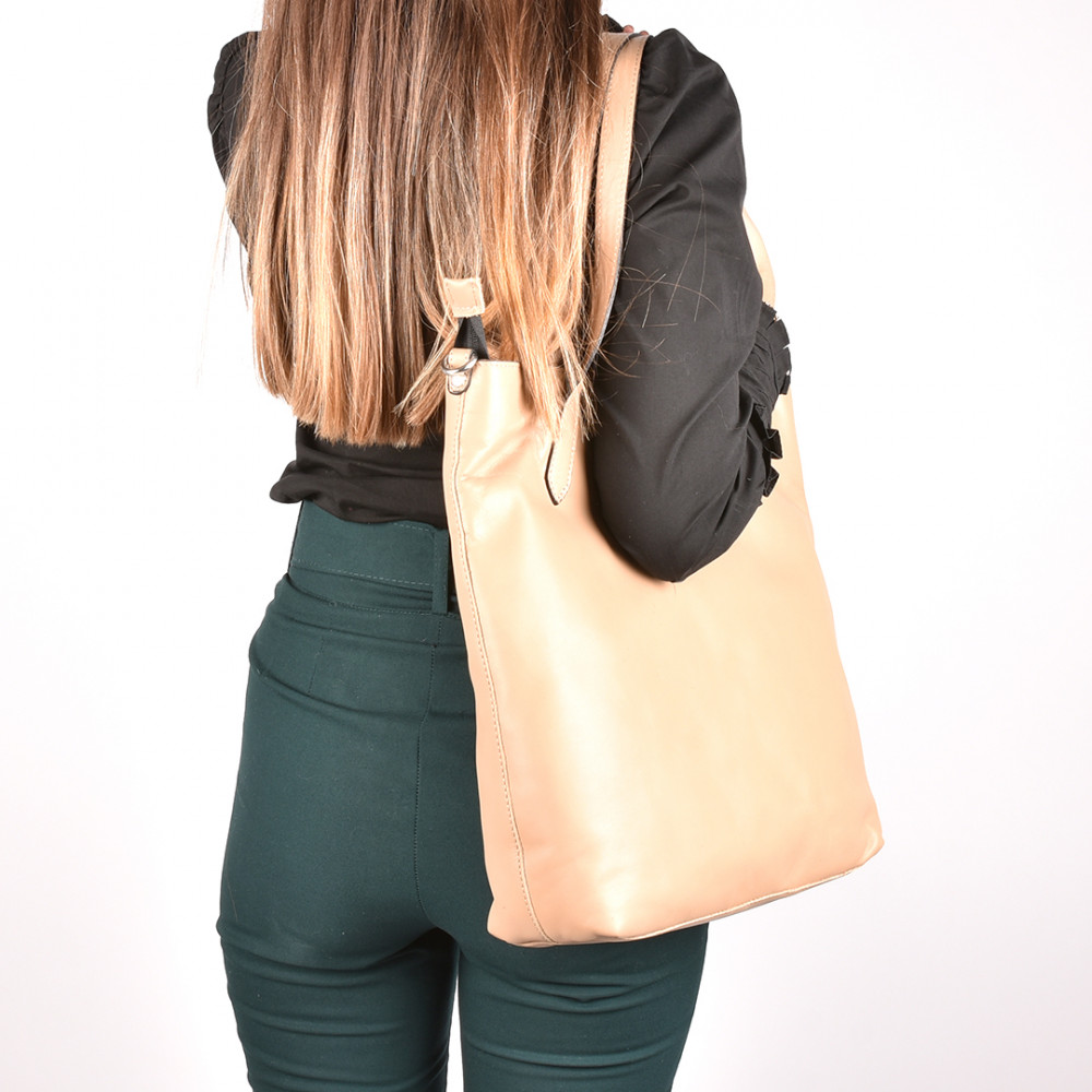 GEANTA BEJ PIELE NATURALA GS778