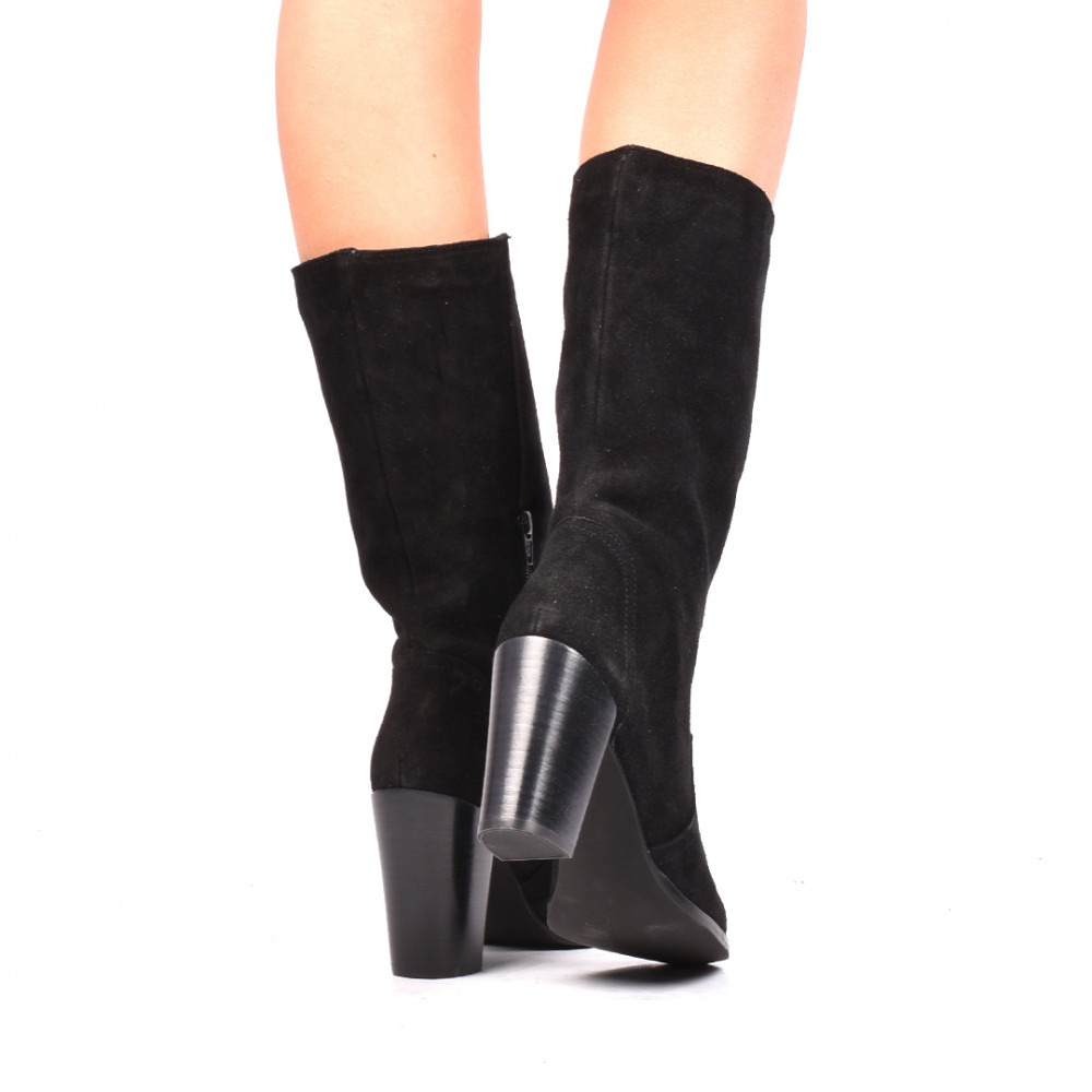 CIZME NEGRE PIELE NATURALA INTOARSA SN0333