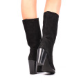 CIZME NEGRE PIELE NATURALA INTOARSA SN0333