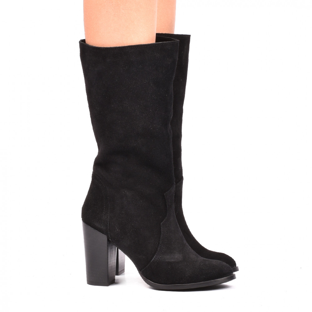CIZME NEGRE PIELE NATURALA INTOARSA SN0333