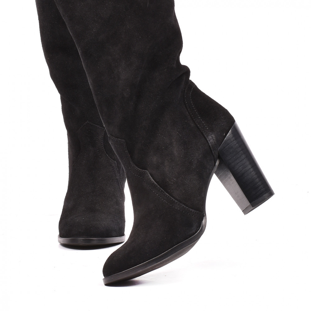 CIZME NEGRE PIELE NATURALA INTOARSA SN0333