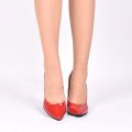 PANTOFI ROSII CU TOC NEGRU PIELE NATURALA LACUITA SHEILA