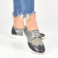 PANTOFI GRI PERLAT PIELE NATURALA REESE