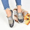 PANTOFI GRI PERLAT PIELE NATURALA REESE
