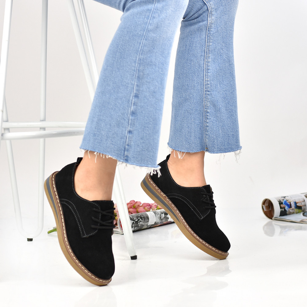 PANTOFI NEGRI PIELE NATURALA INTOARSA 6S77552-1