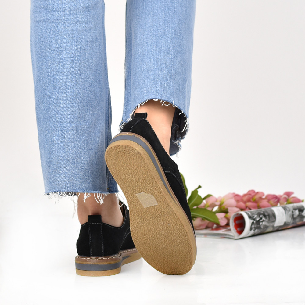 PANTOFI NEGRI PIELE NATURALA INTOARSA 6S77552-1