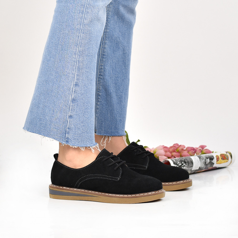 PANTOFI NEGRI PIELE NATURALA INTOARSA 6S77552-1