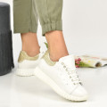 PANTOFI SPORT ALB AURIU PIELE NATURALA 0S77076