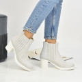 BOTINE GRI PIELE NATURALA INTOARSA 1S77002