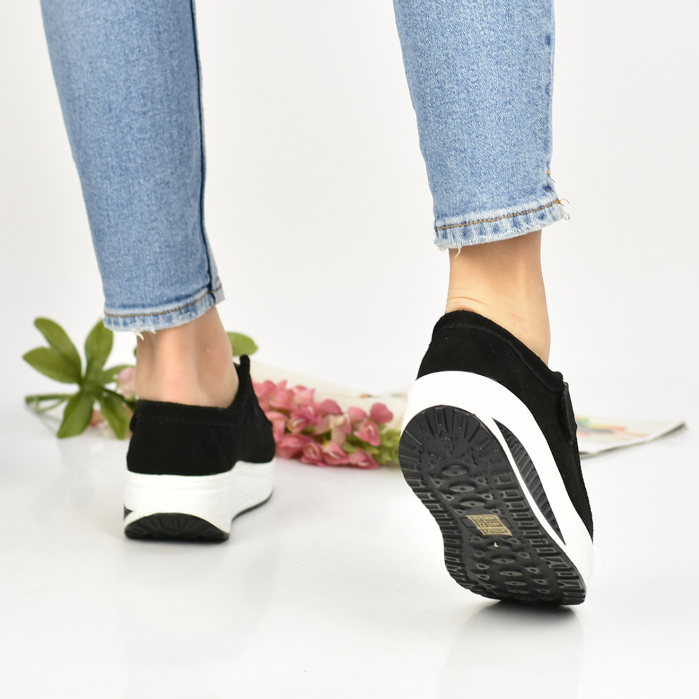 MOCASINI NEGRI PIELE NATURALA INTOARSA AS77333-1