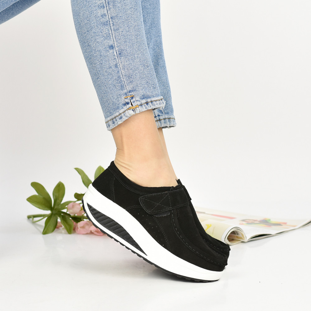 MOCASINI NEGRI PIELE NATURALA INTOARSA AS77333-1