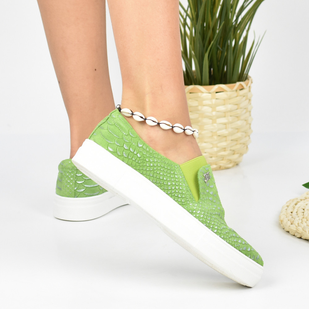 ESPADRILE VERZI PIELE NATURALA D1645