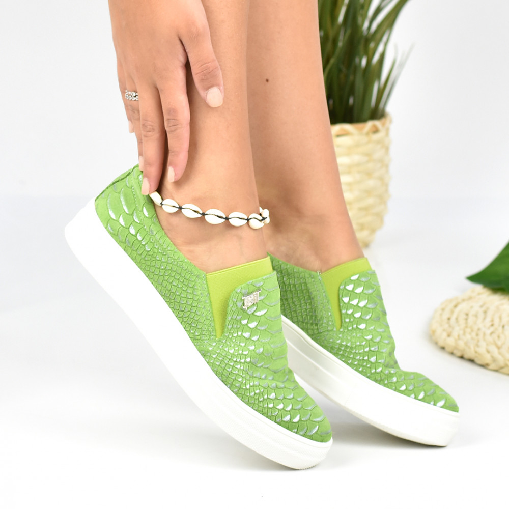 ESPADRILE VERZI PIELE NATURALA D1645