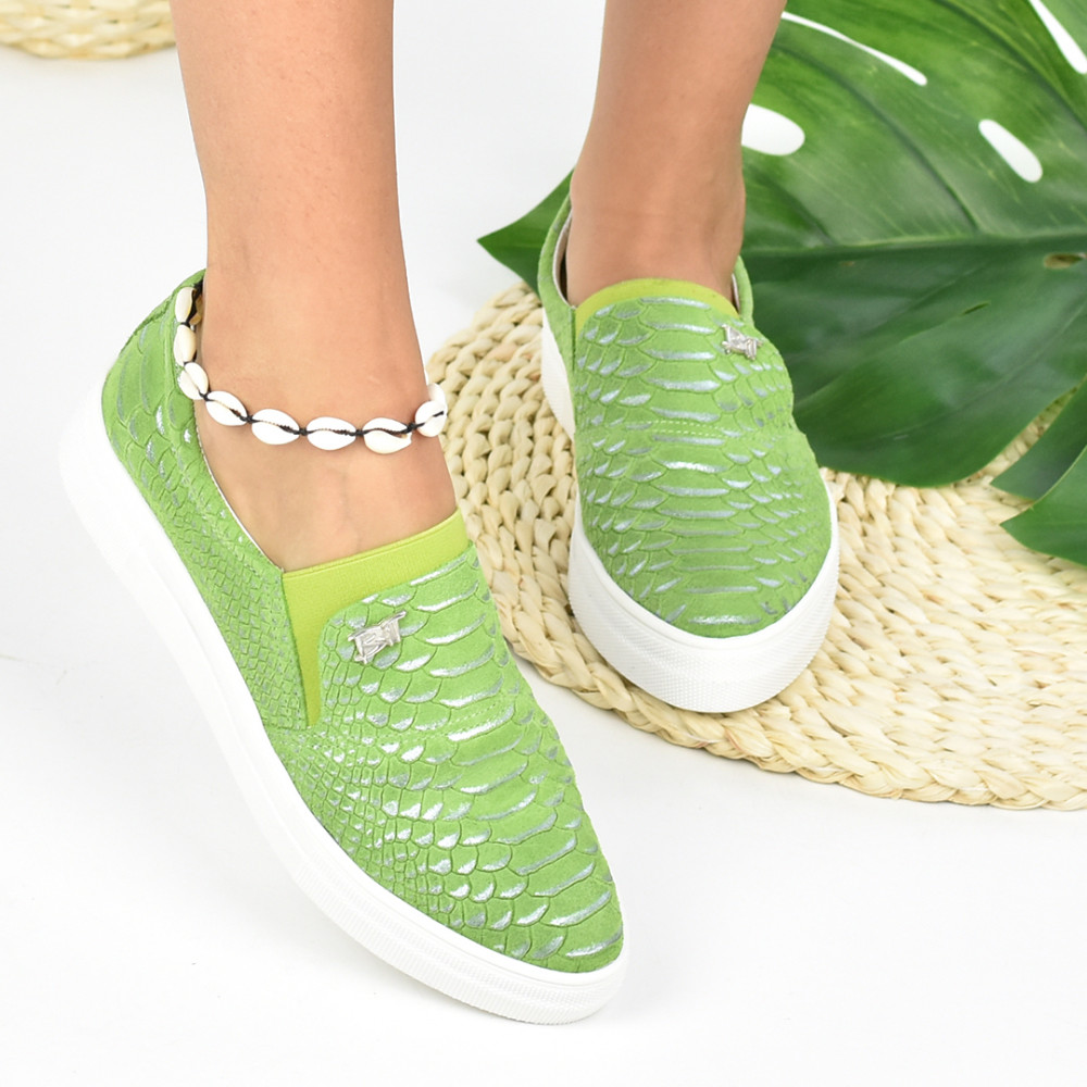 ESPADRILE VERZI PIELE NATURALA D1645