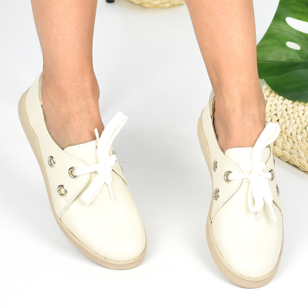 PANTOFI BEJ PIELE NATURALA CADENZZA