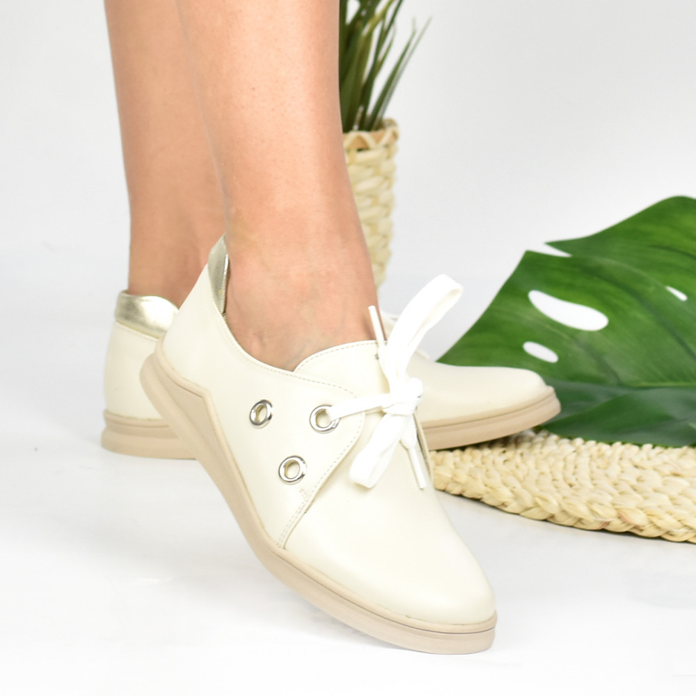 PANTOFI BEJ PIELE NATURALA CADENZZA