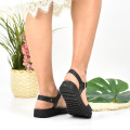 SANDALE NEGRE SARPE PIELE NATURALA S77OFIA