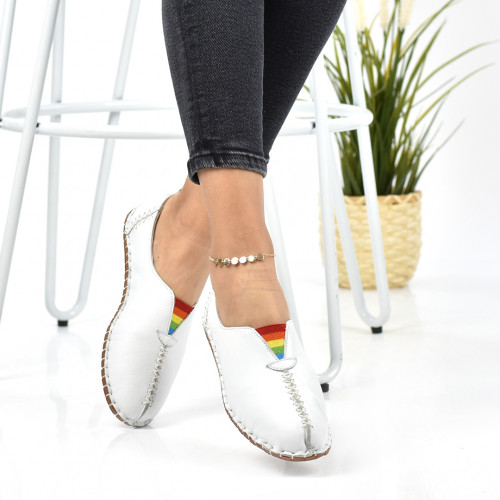 Espadrile albe piele naturala 7s7701