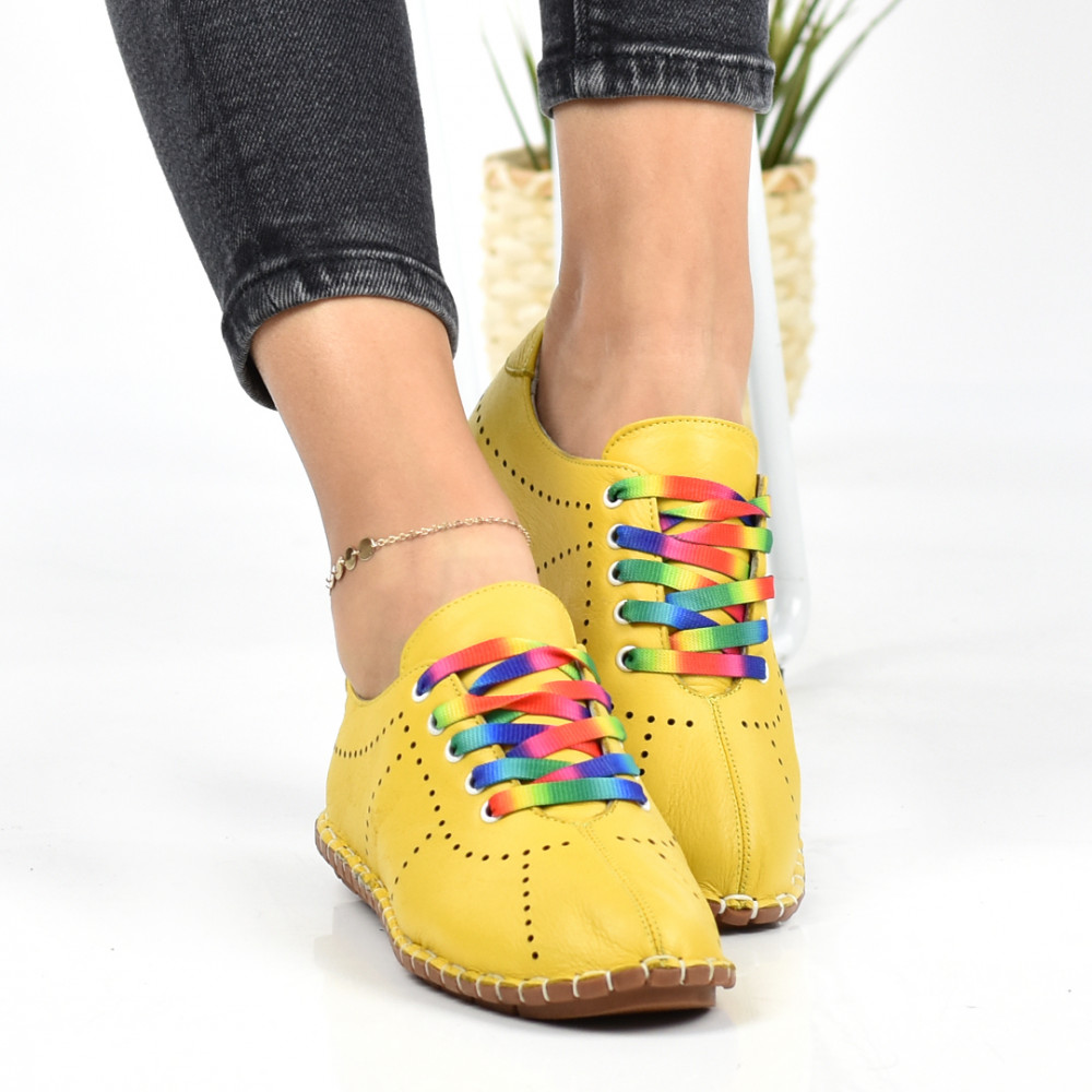 PANTOFI SPORT GALBENI PIELE NATURALA SVEVA