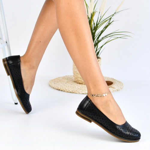 Balerini negri piele naturala 1s77070