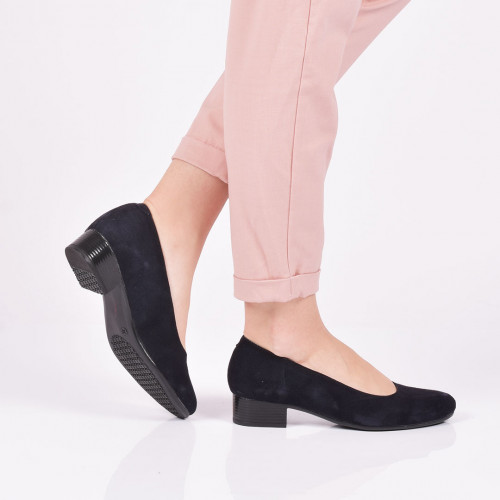 Pantofi indigo piele naturala intoarsa seren