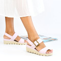 SANDALE ROZ PIELE NATURALA CATTIE