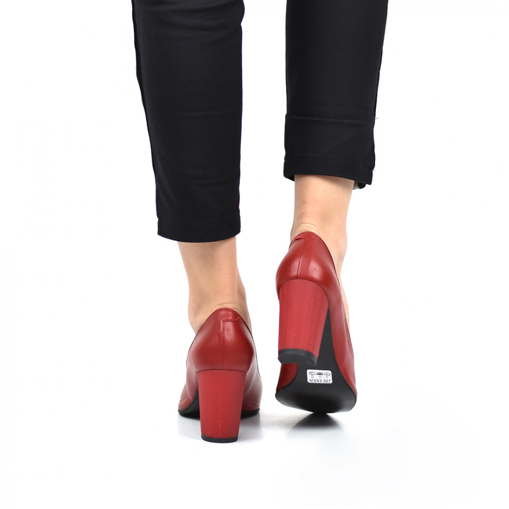 PANTOFI ROSII PIELE NATURALA NESSY