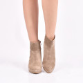 BOTINE BEJ PIELE NATURALA INTOARSA DANIELA