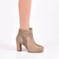 BOTINE BEJ PIELE NATURALA INTOARSA DANIELA