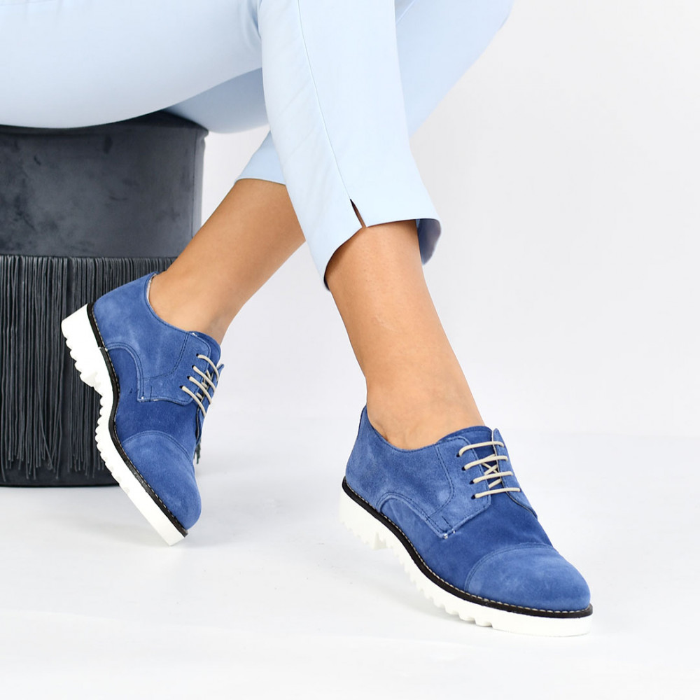 PANTOFI JEANS PIELE NATURALA INTOARSA 4S7706