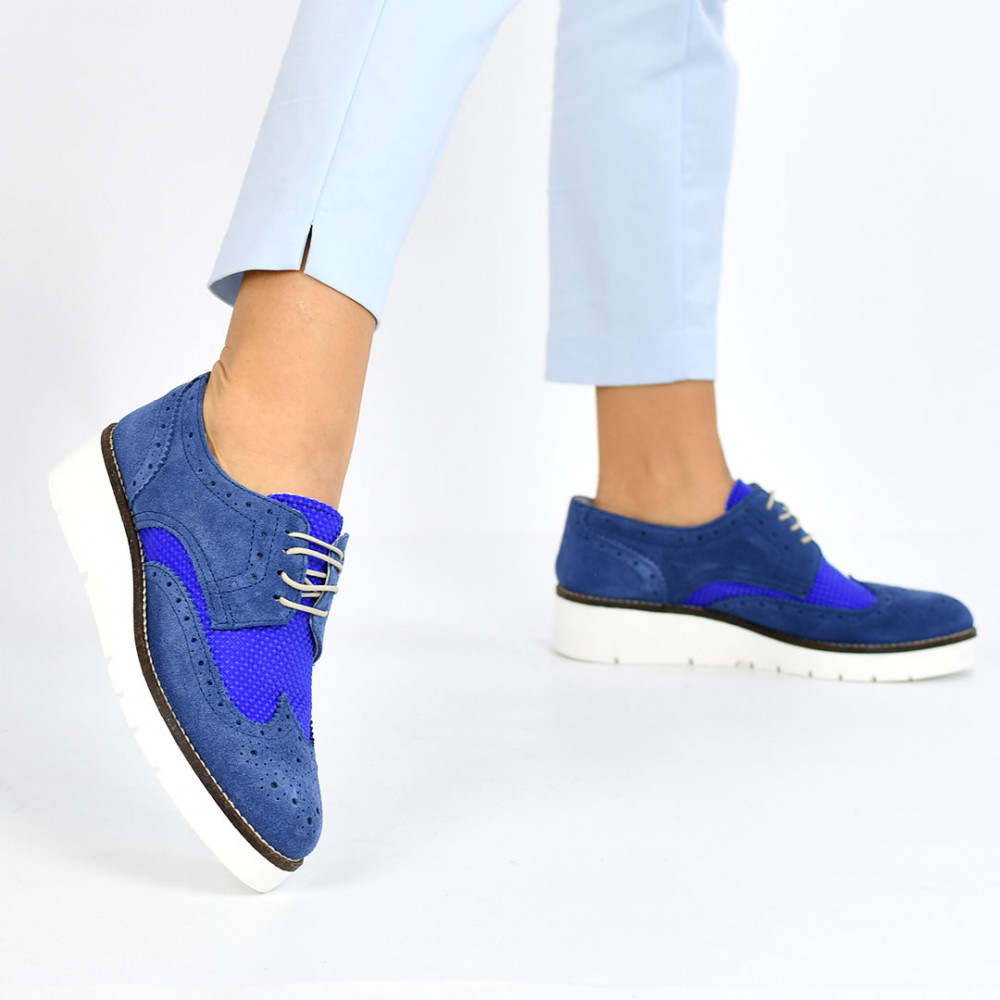 PANTOFI JEANS PIELE NATURALA INTOARSA 4S77204