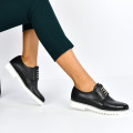 PANTOFI BLACK WHITE PIELE NATURALA 4S7704