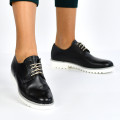 PANTOFI BLACK WHITE PIELE NATURALA 4S7704